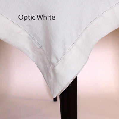 Heimstitched Rect Linen Tablecloth #colour_optic-white