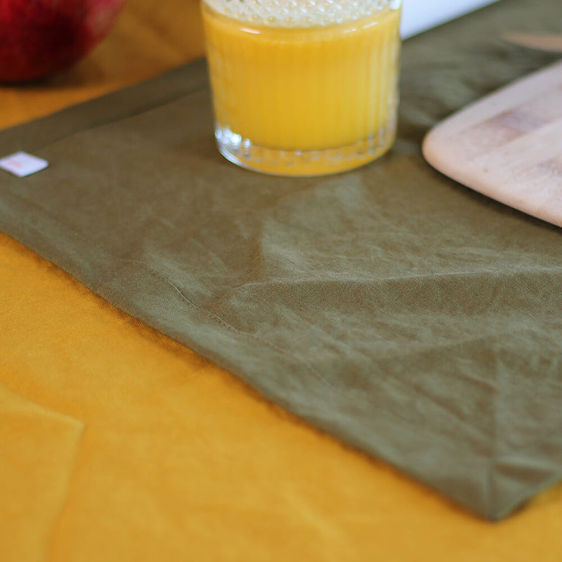 Mitered Corners Linen Placemats Sets 