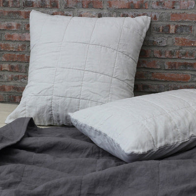 Euro Quilted Pillowcase Stone Grey