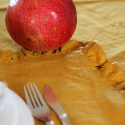 Pure Washed Linen Ruffles Placemats