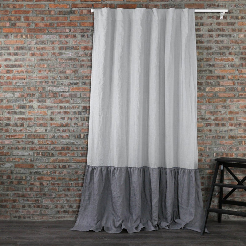 Ruffles Custom Made Linen Curtain