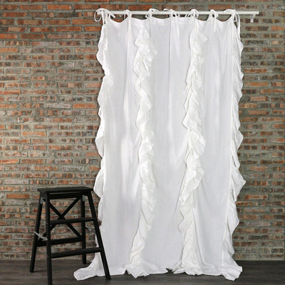 Ruffles Pure Washed Linen Window Curtains