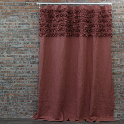 Shabby Chic Linen Shower Curtain #colour_brick