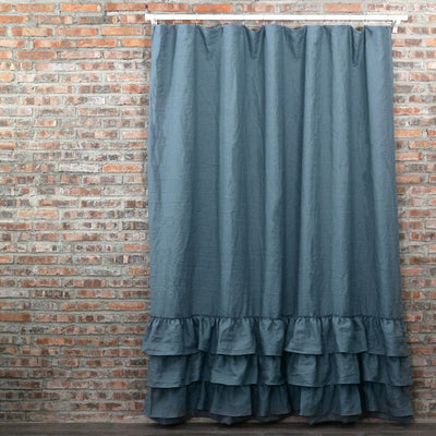 Ruffled Shower Curtain #colour_french-blue