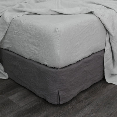 Linen Fitted Sheet #colour_stone-grey