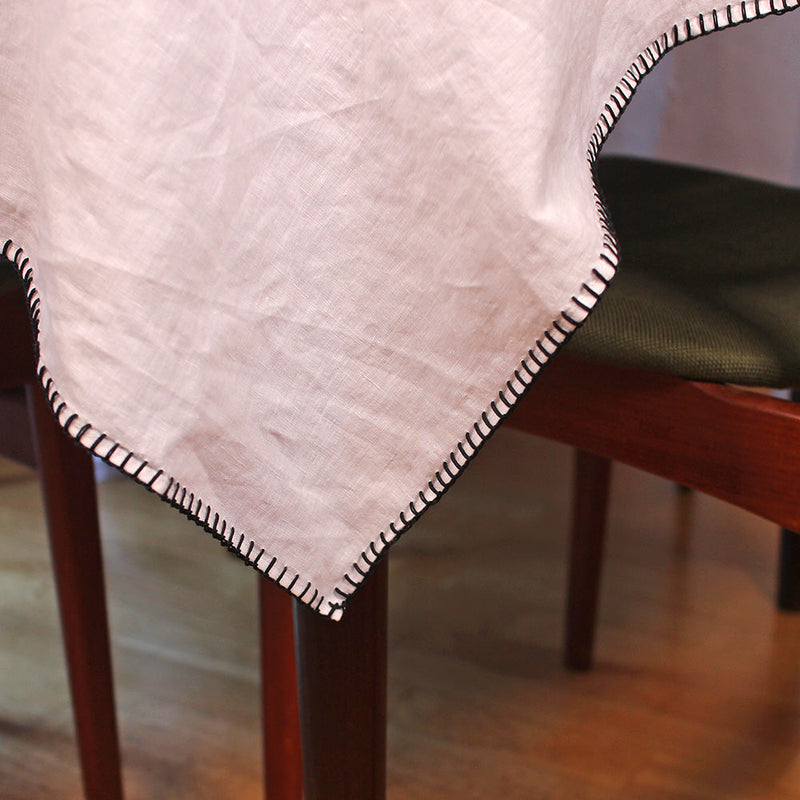 "blanket stitch" Linen Tablecloth