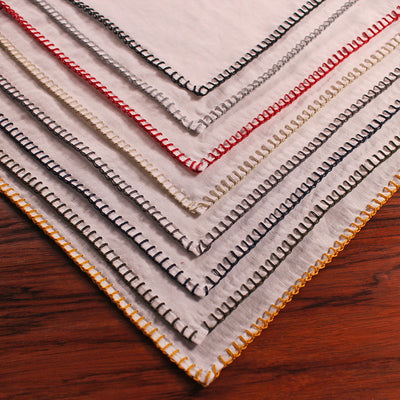 "blanket stitch" Linen Tablecloth