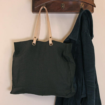Vintage Washed Linen Daily Bag #colour_jet-black