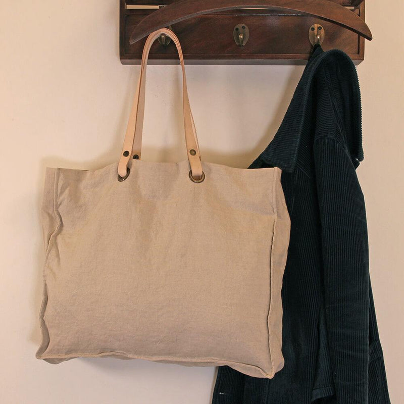 Vintage Washed Linen Daily Bag Natural