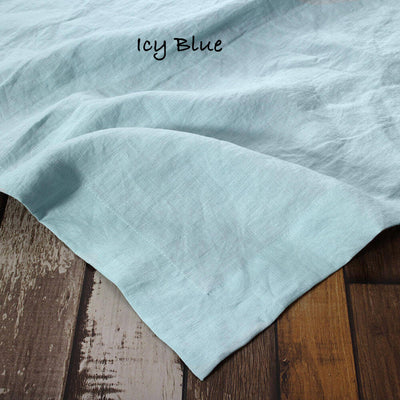 Mitered border Linen Table Runner #colour_icy-blue