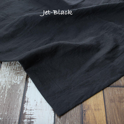 Rustic Linen TableCloth with Mitered Corners #colour_jet-black
