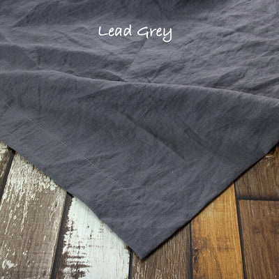 Rustic Linen TableCloth with Mitered Corners #colour_lead-grey