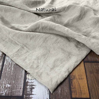 Rustic Linen TableCloth with Mitered Corners #colour_natural