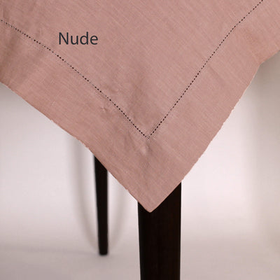 Heimstitched Rect Linen Tablecloth #colour_nude