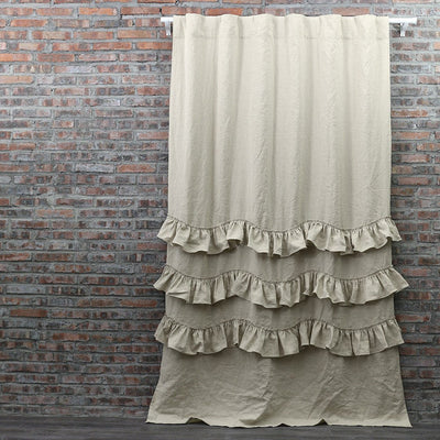 Custom size Waterfall Linen Curtains