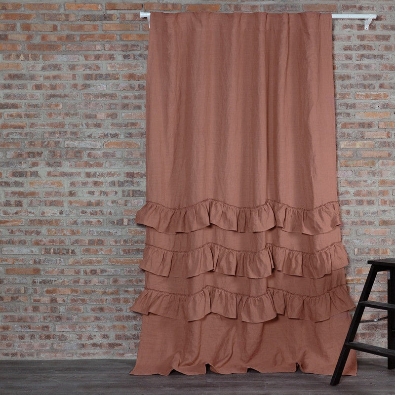 Waterfall Washed Linen Window Curtains 